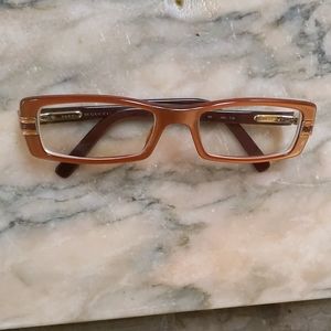 Gucci authentic eyeglasses frame Italy 125-2905 EJX salmon red gold